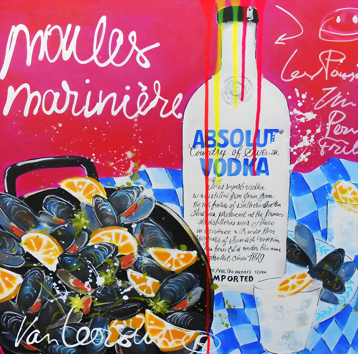 Muslinger, citron og vodka i glade farver