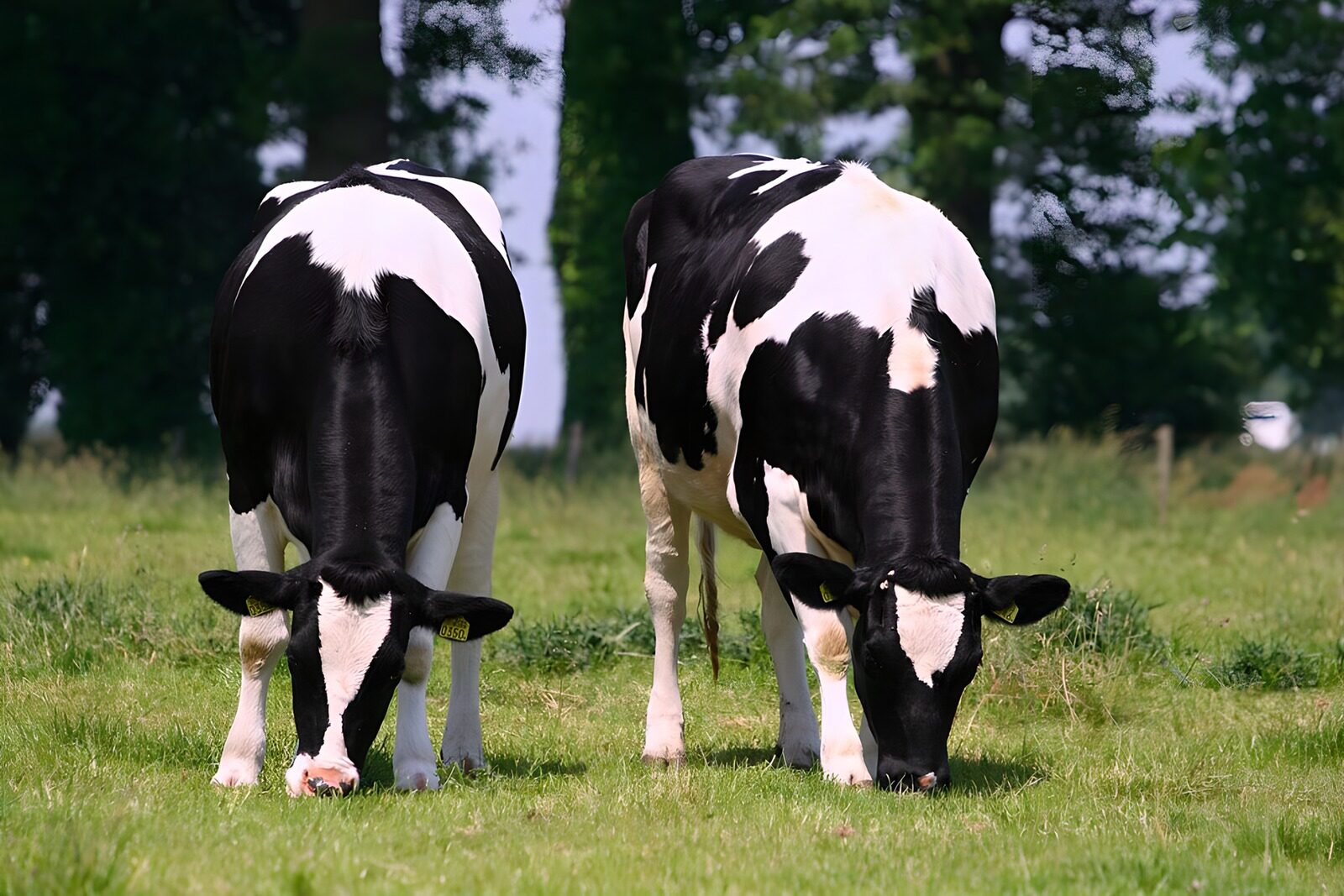 HPDK36756: To sortbrogede køer på sommergræs