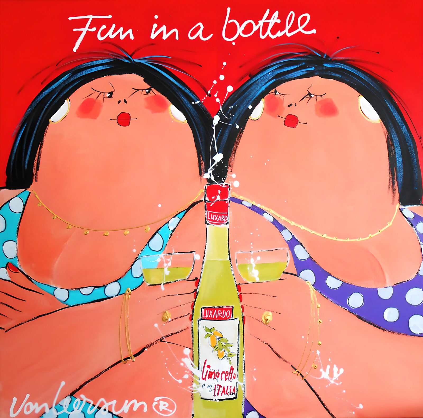 HPDK69503: To kvinder skåler i limoncello