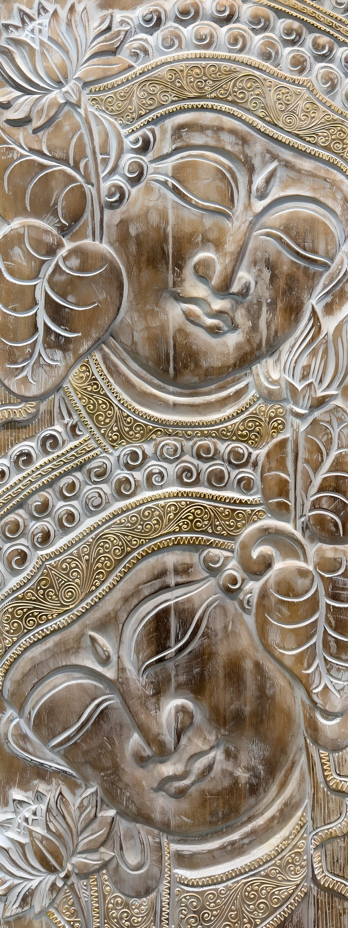 HPDK80515: To rolige ansigter i ornamenteret relief