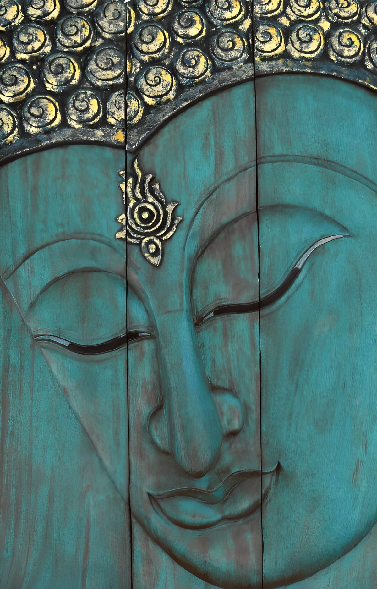 HPDK79837: Turkis Buddha med ro i ansigtet