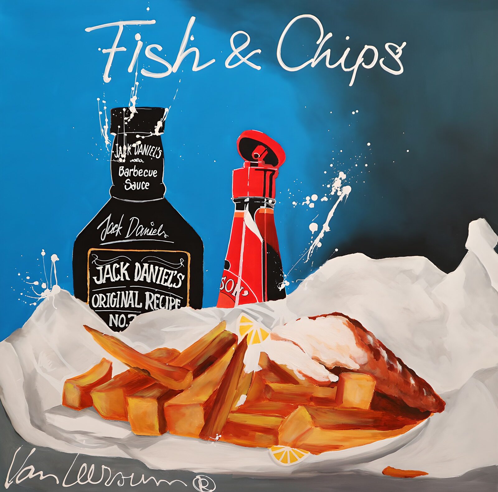 HPDK34814: Fish and chips i kraftige farver