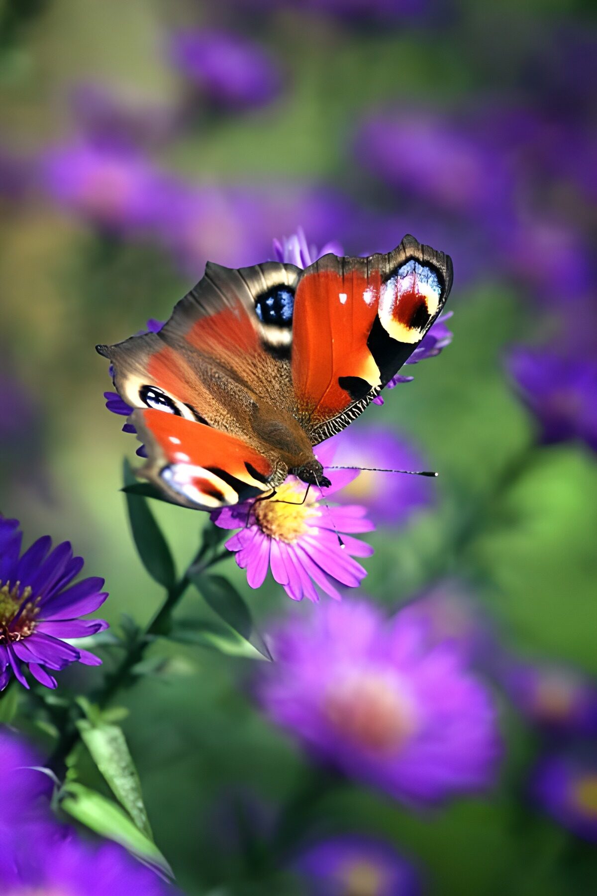 HPDK85565: Dagpåfugleøje på lilla blomst
