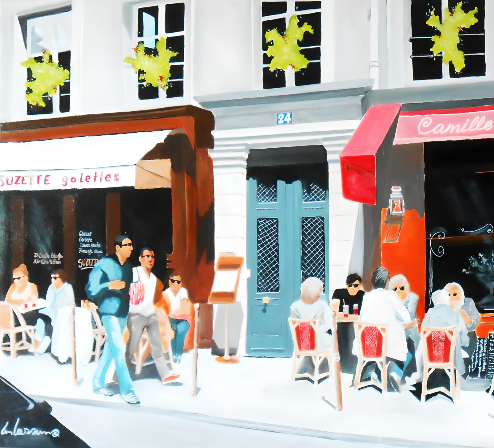 HPDK92238: Caféliv ved den hvide facade