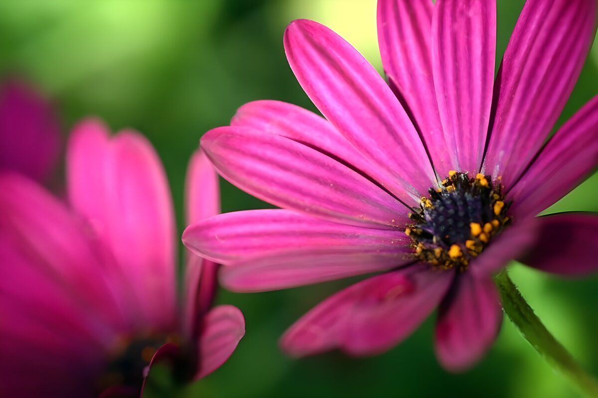 Pink marguerit mod blødt grønt