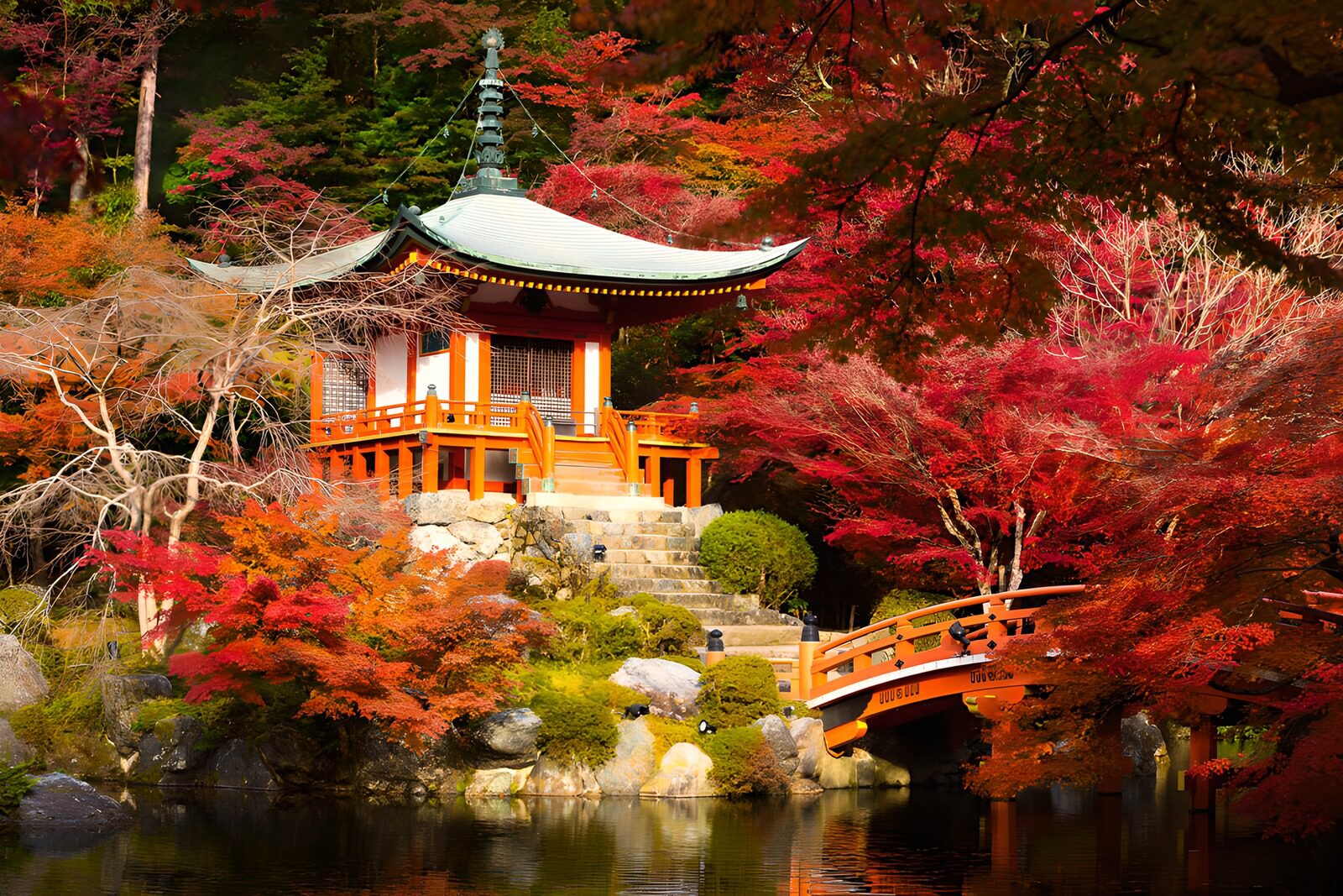 HPDK24700: Japansk pavillon i varme efterårsfarver