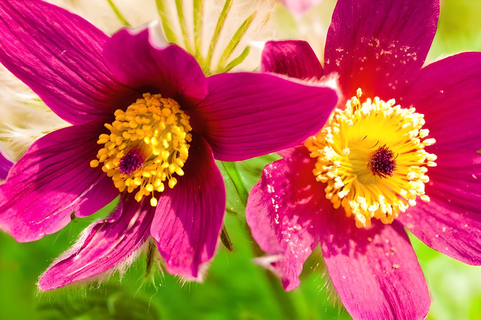 HPDK93744: To pink blomster i solskin